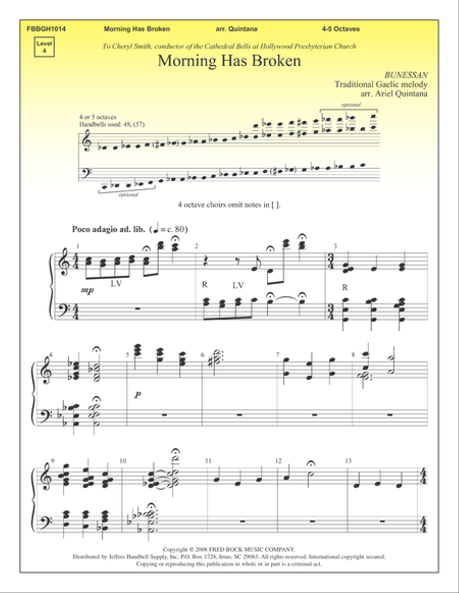Morning Has Broken Morning Has Broken 5-Octaves scores gallery preview page 1