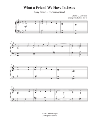 Book cover for What a Friend We Have In Jesus (intermediate piano re-harmonized)