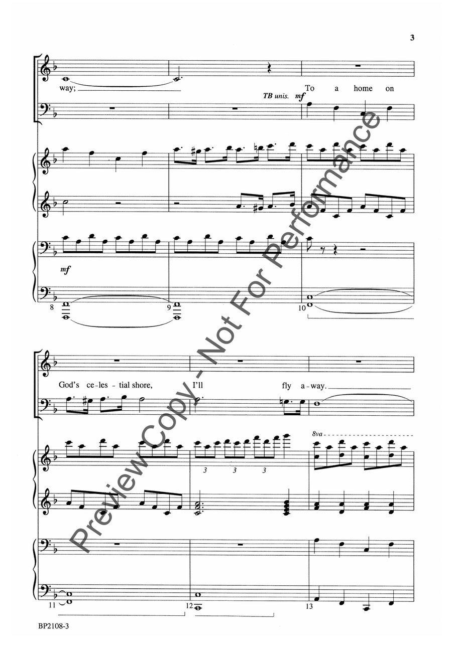 I'll Fly Away - SATB 4-Part scores gallery preview page 4