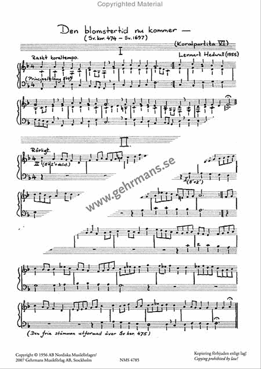 Den blomstertid nu kommer -koralpartita Organ scores gallery preview page 2