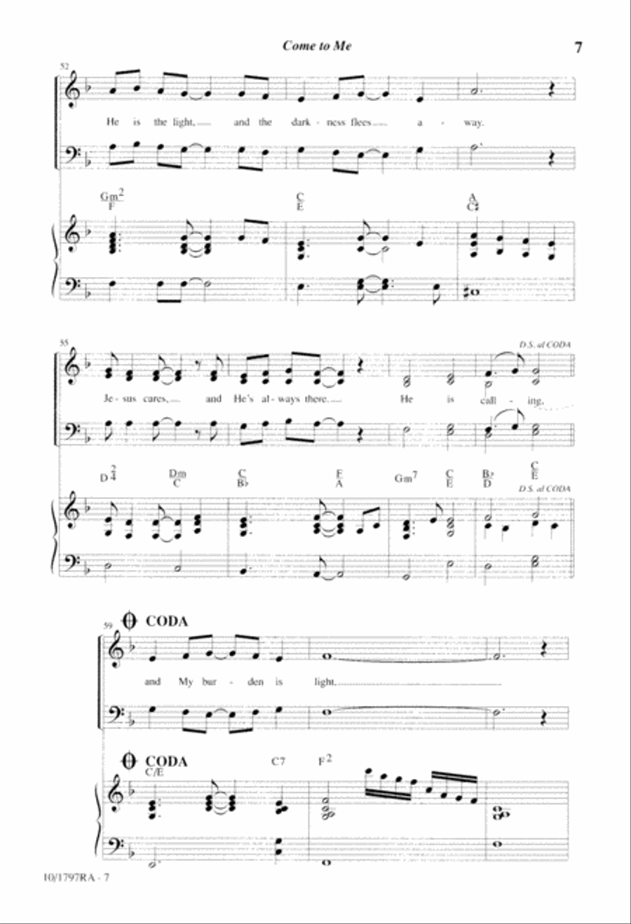 Come to Me 4-Part scores gallery preview page 7