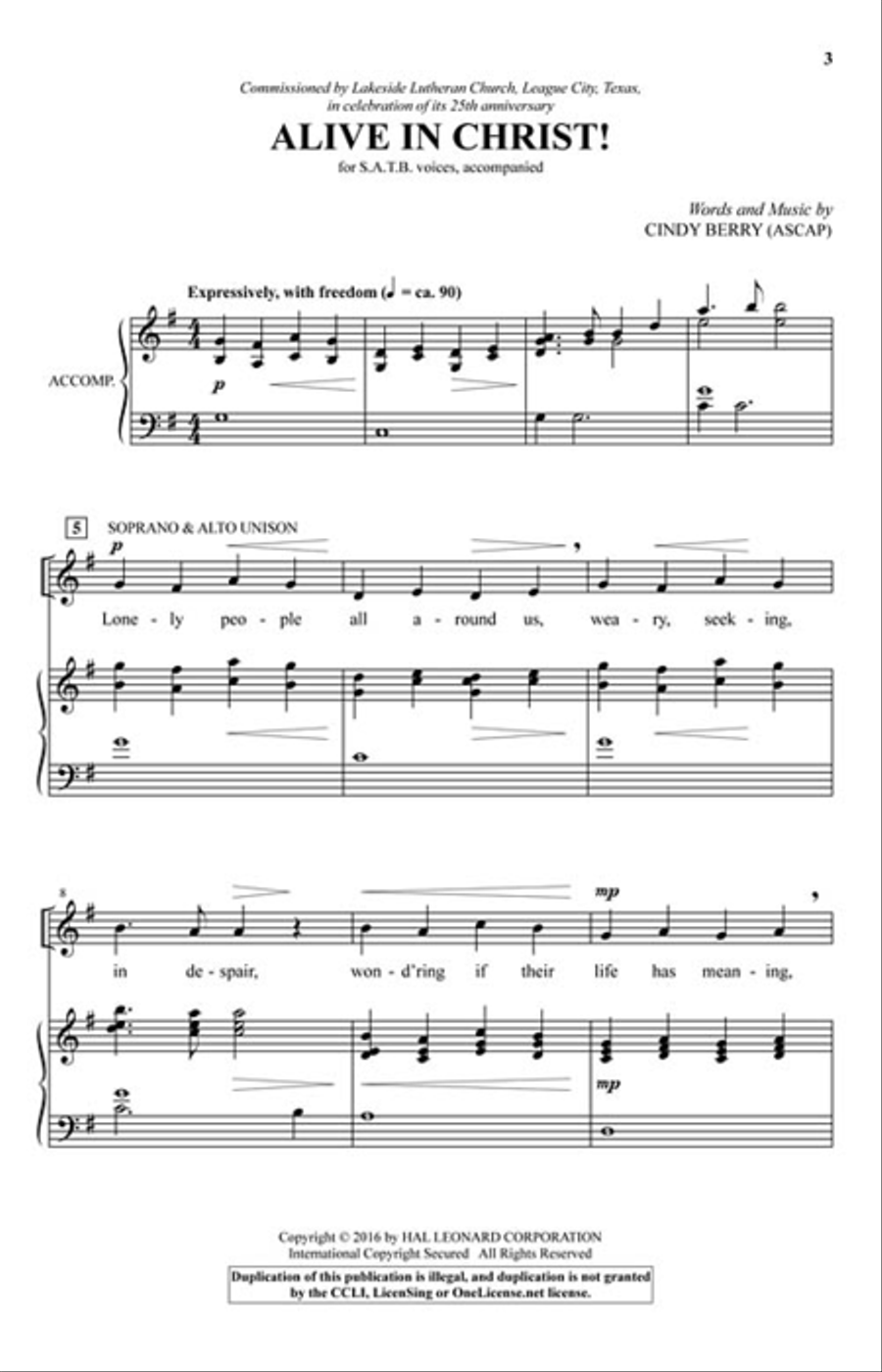 Alive in Christ! 4-Part scores gallery preview page 2