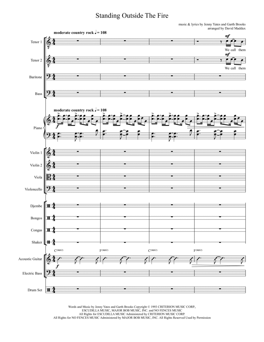 Standing Outside The Fire Large Ensemble scores gallery preview page 1