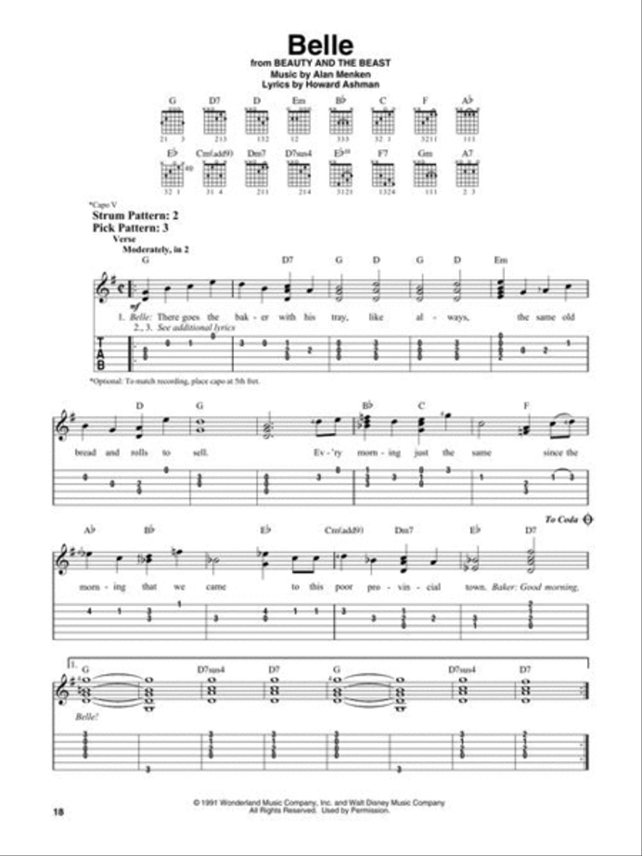 40 Most-Streamed Disney Songs Guitar Tablature scores gallery preview page 5