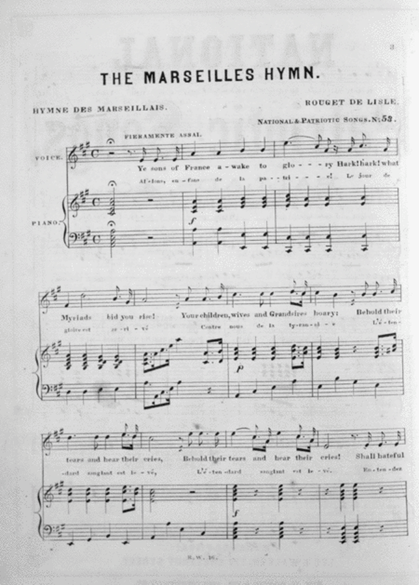 The Marseilles Hymn. Hymne des Marseillais