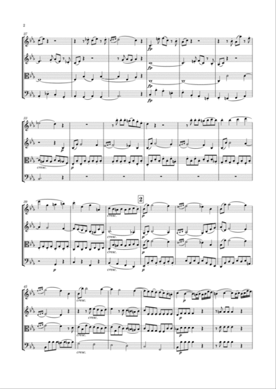 Beethoven - String Quartet No.4 in C minor, Op.18 No.4 String Quartet scores gallery preview page 3