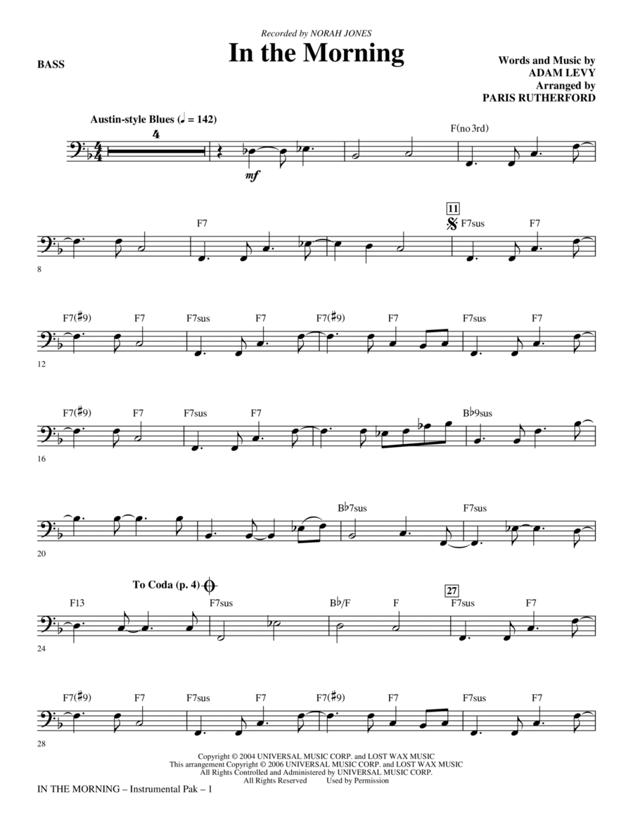 In The Morning - Bass Choir scores gallery preview page 1