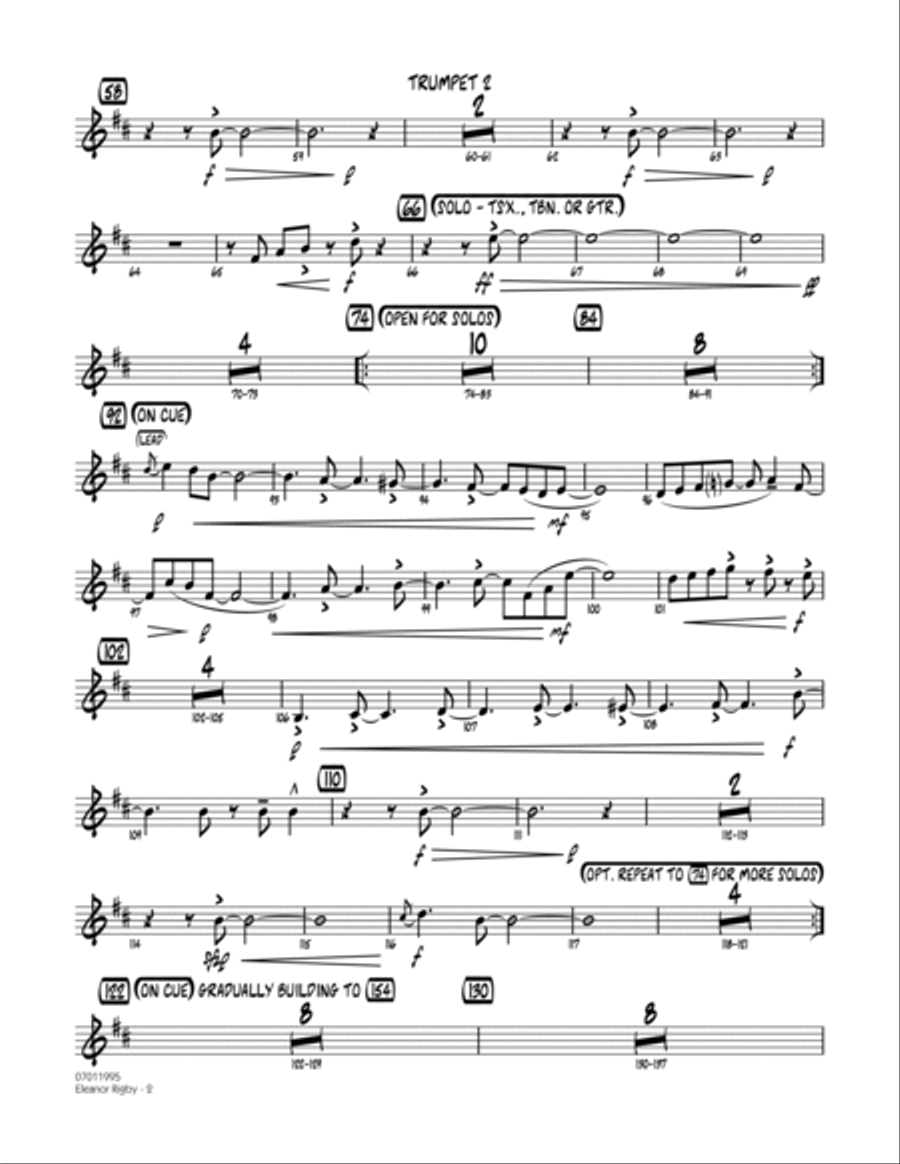 Eleanor Rigby - Trumpet 2 Jazz Ensemble scores gallery preview page 2