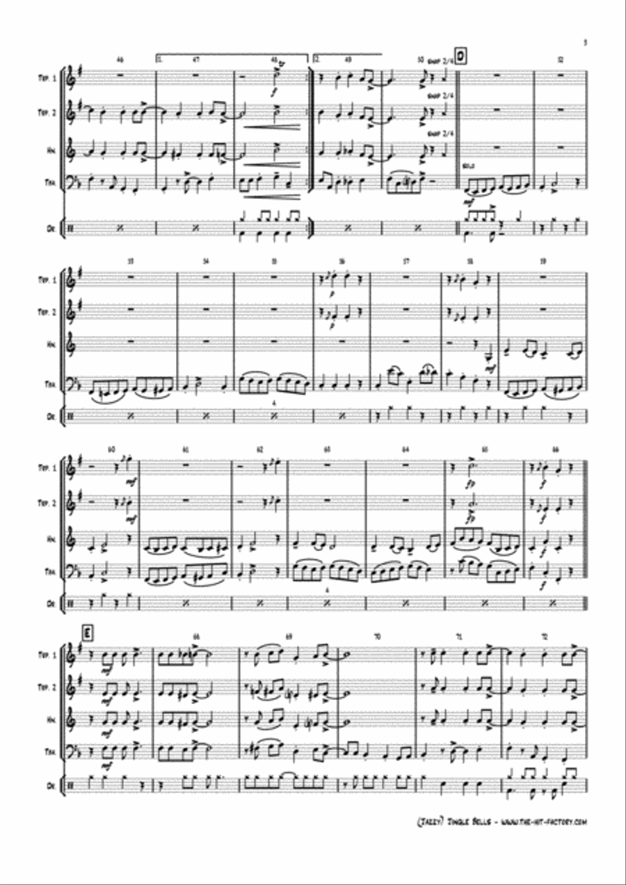 Jazzy Jingle Bells - Christmas Swing - Brass Quartet Brass Quartet scores gallery preview page 3