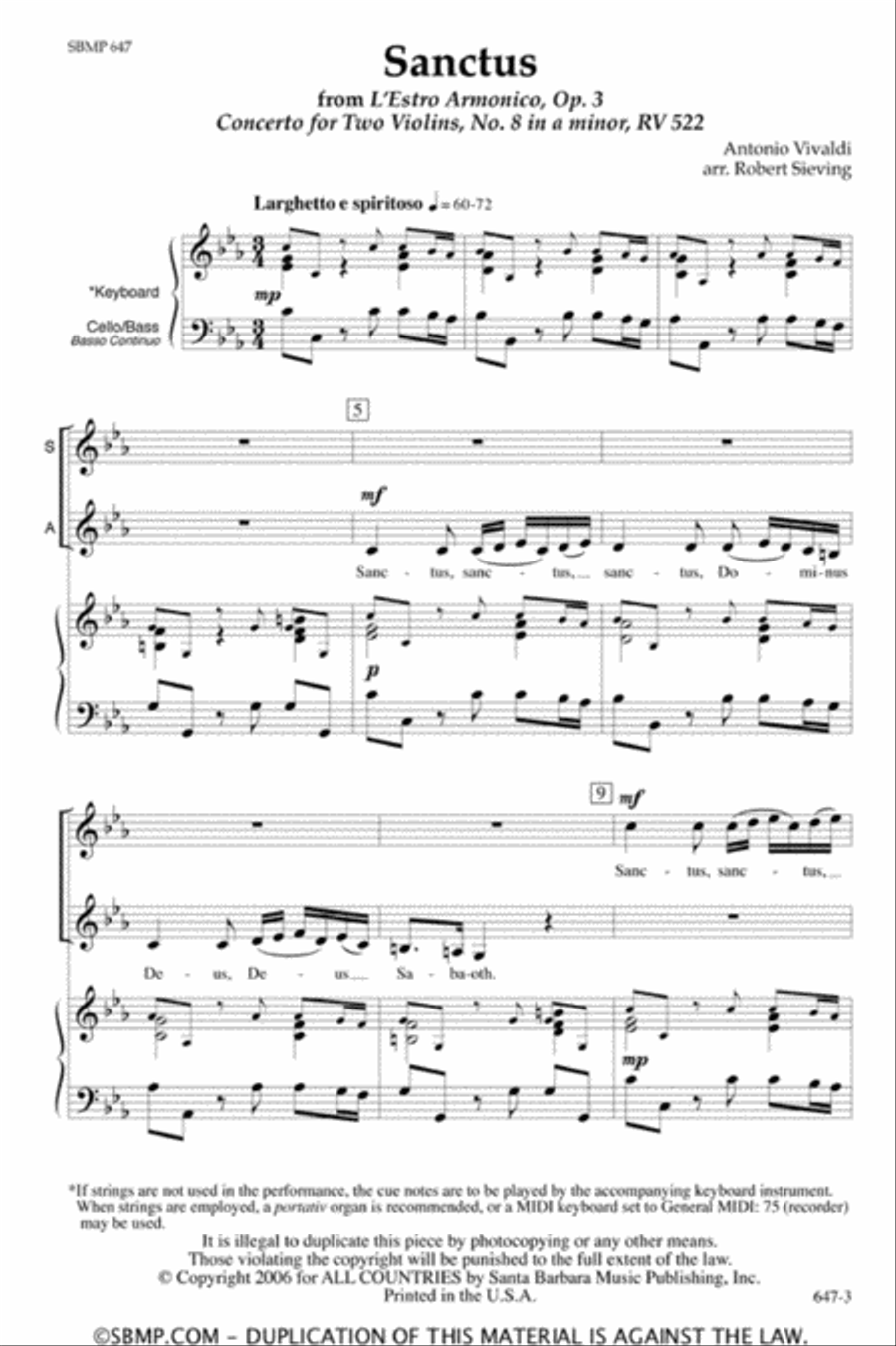 Sanctus - SA Octavo Sanctus - SA Octavo SA scores gallery preview page 2