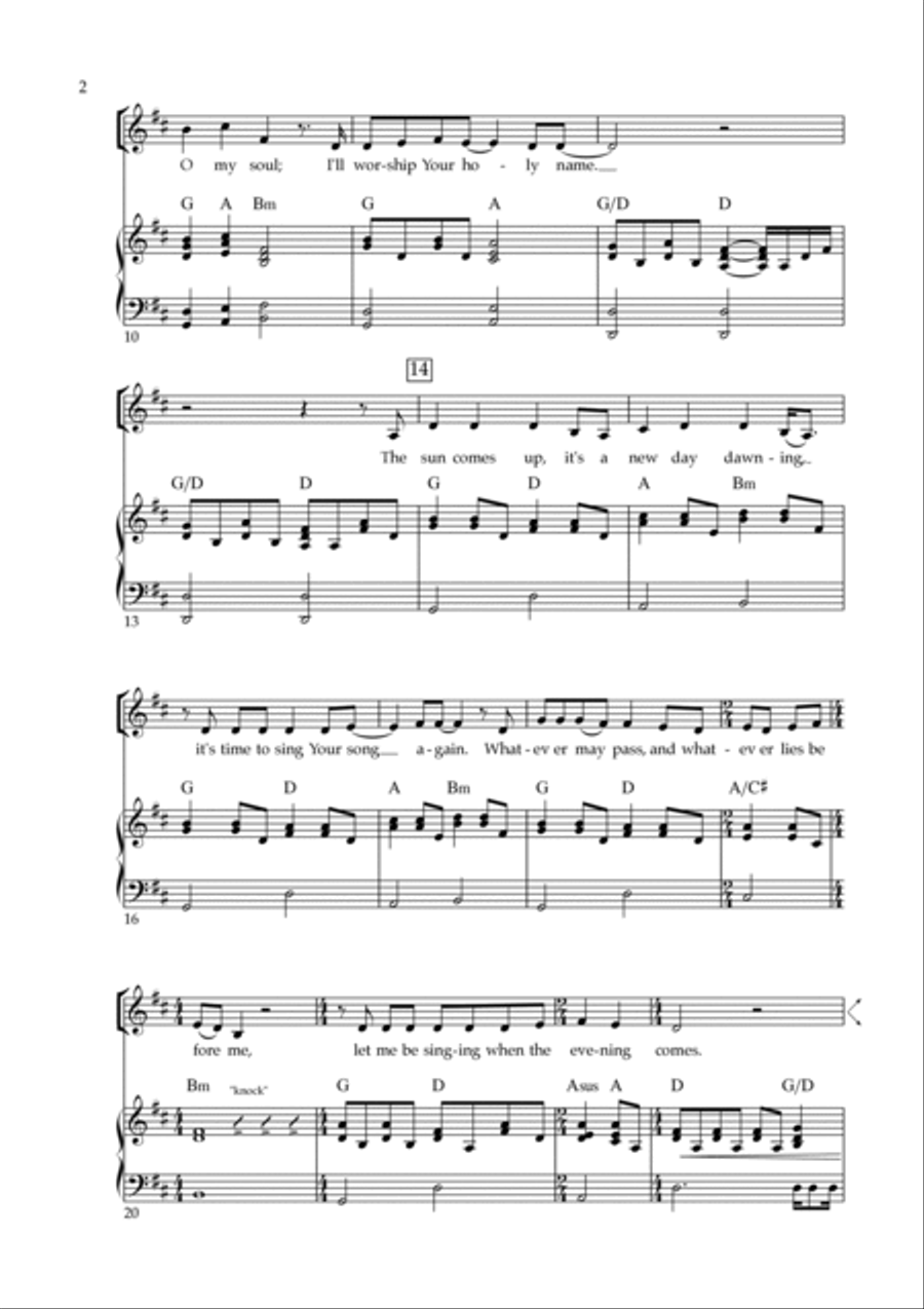 10,000 Reasons (bless The Lord) 2-Part scores gallery preview page 2