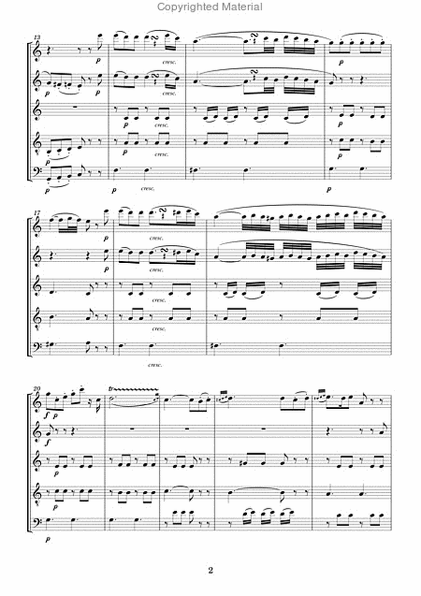 Rondo a-moll KV 511 fur Flote, Oboe, Klarinette, Horn und Fagott
