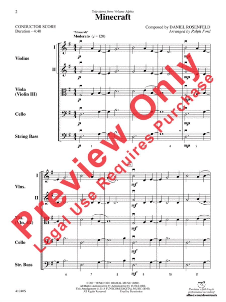 Minecraft String Orchestra scores gallery preview page 3