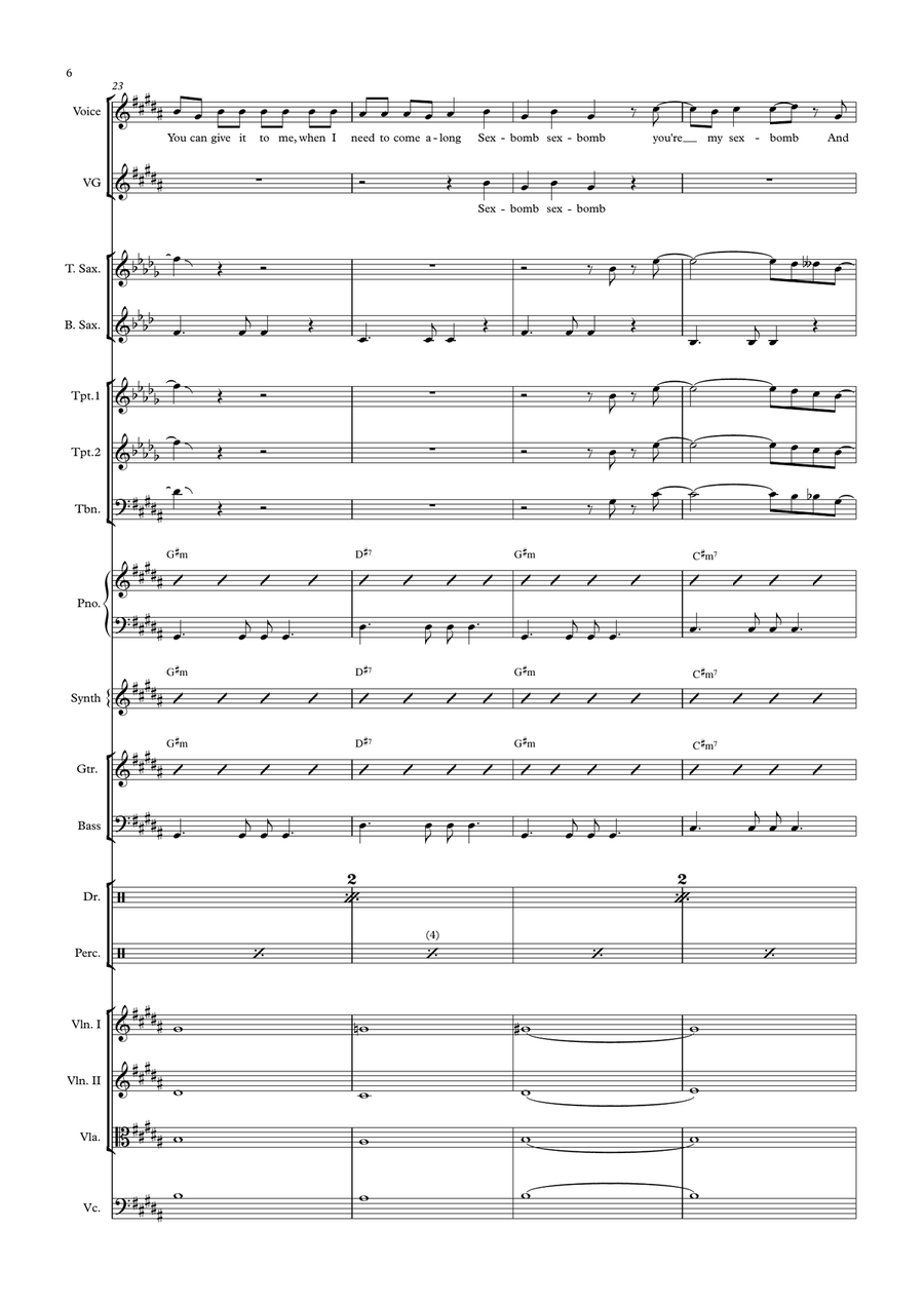 Sexbomb Choir scores gallery preview page 6