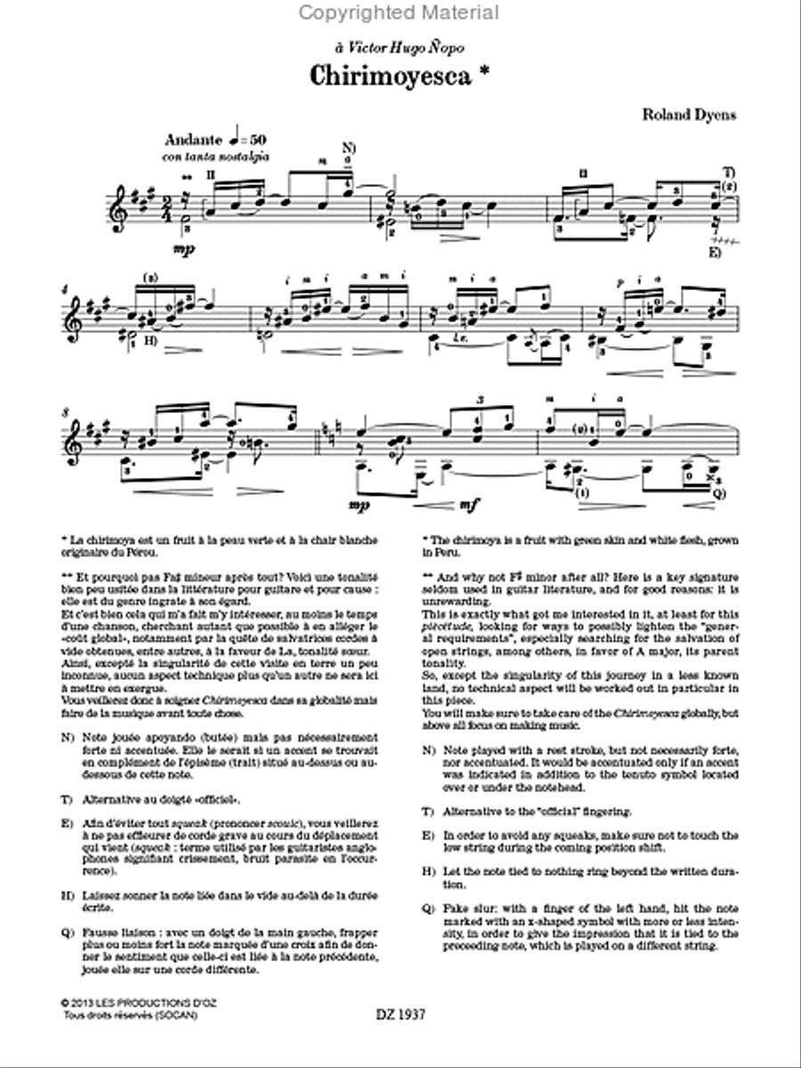 Les 100 de Roland Dyens - Chirimoyesca Classical Guitar scores gallery preview page 2