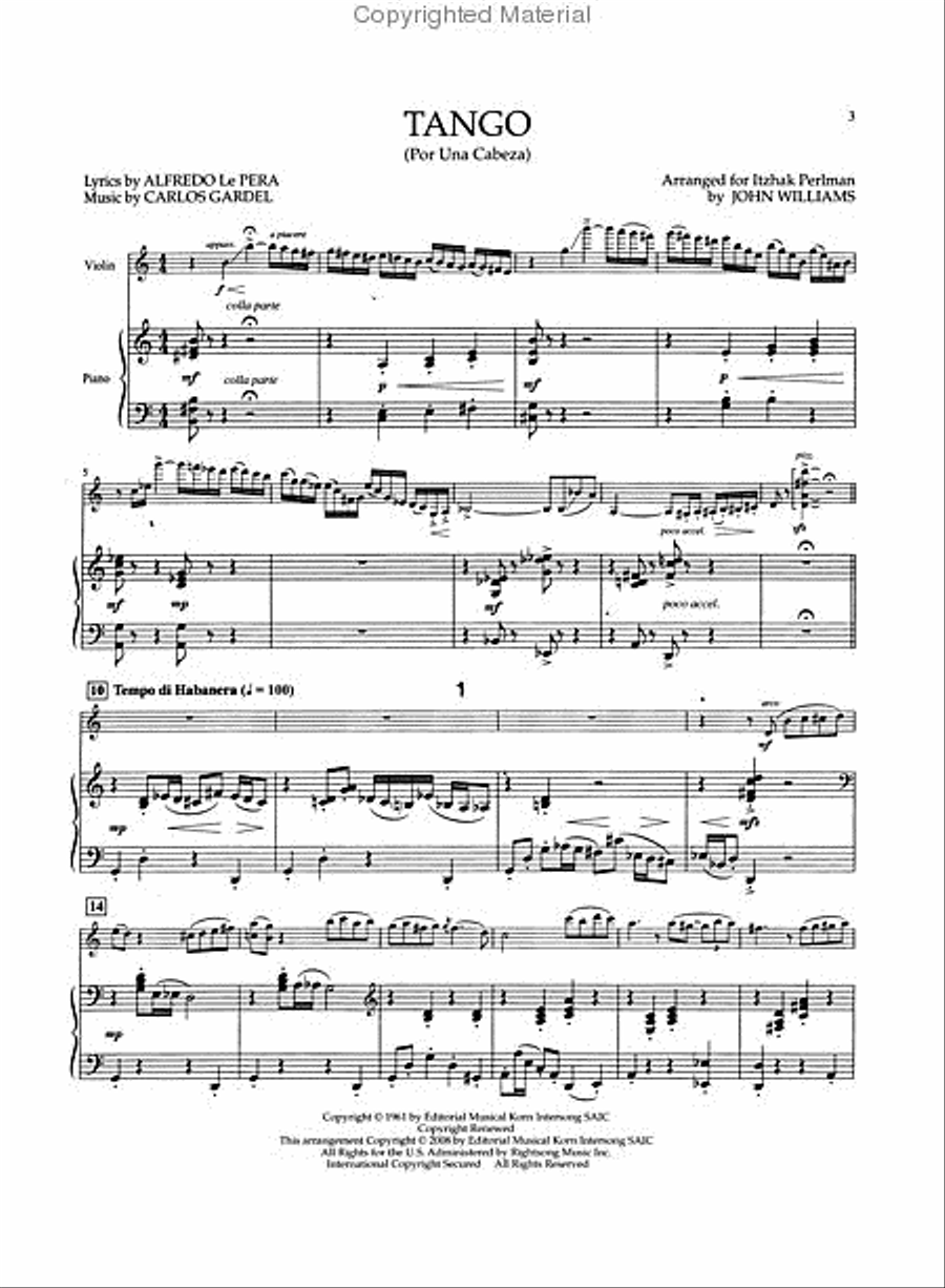 Tango (Por Una Cabeza) Violin Solo scores gallery preview page 2