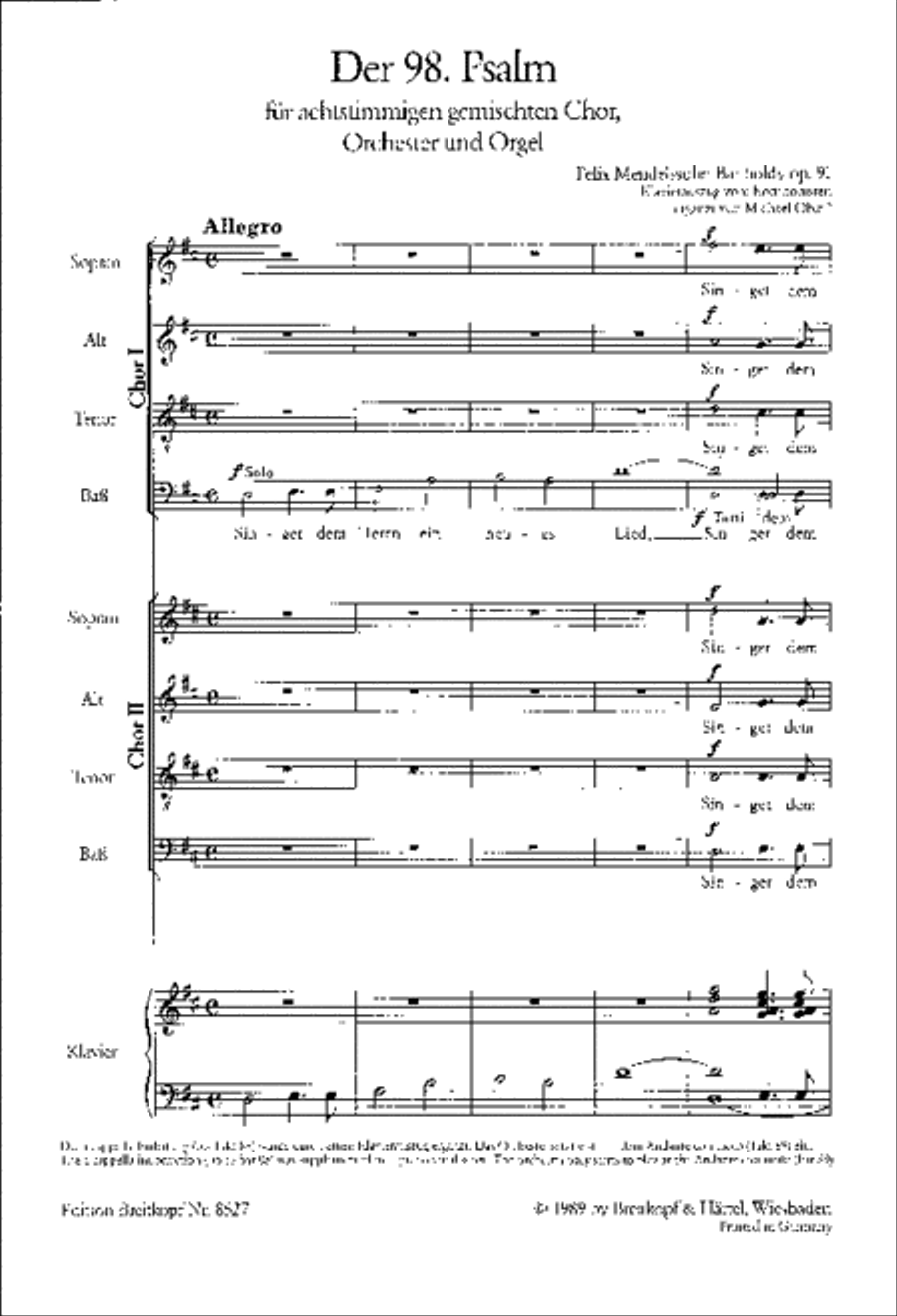 Psalm 98 [Op. 91] MWV A 23 “Singet dem Herrn” 4-Part scores gallery preview page 2
