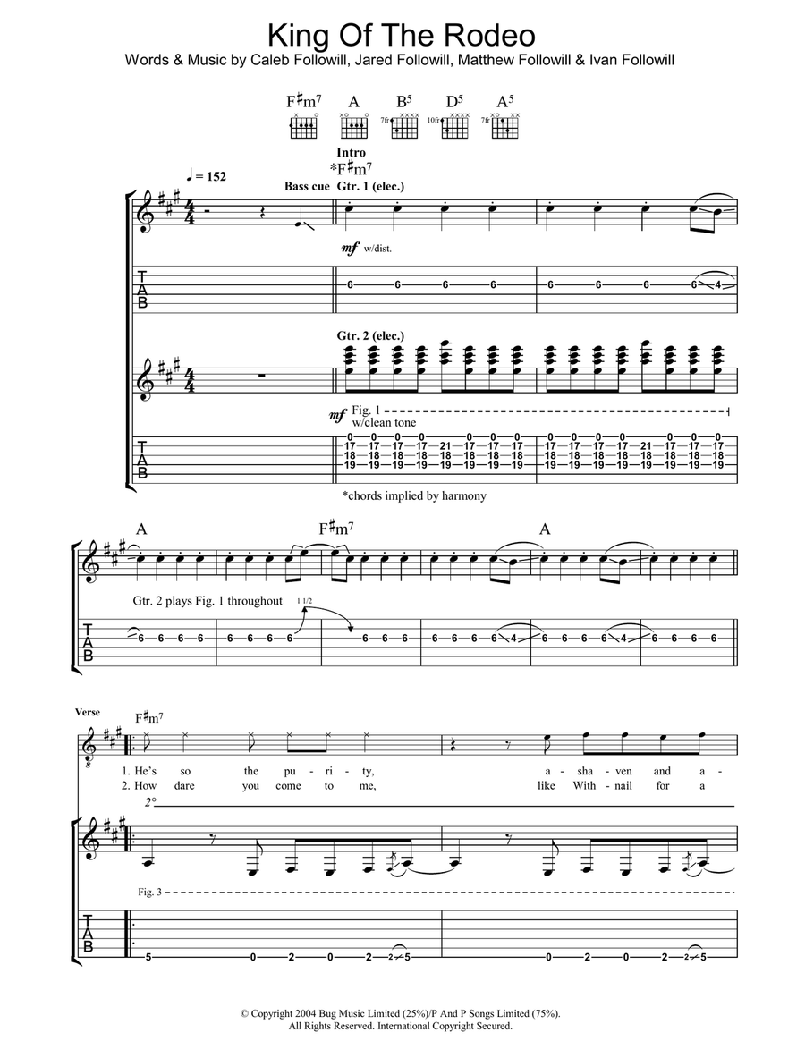 King Of The Rodeo King Of The Rodeo Acoustic Guitar scores gallery preview page 1