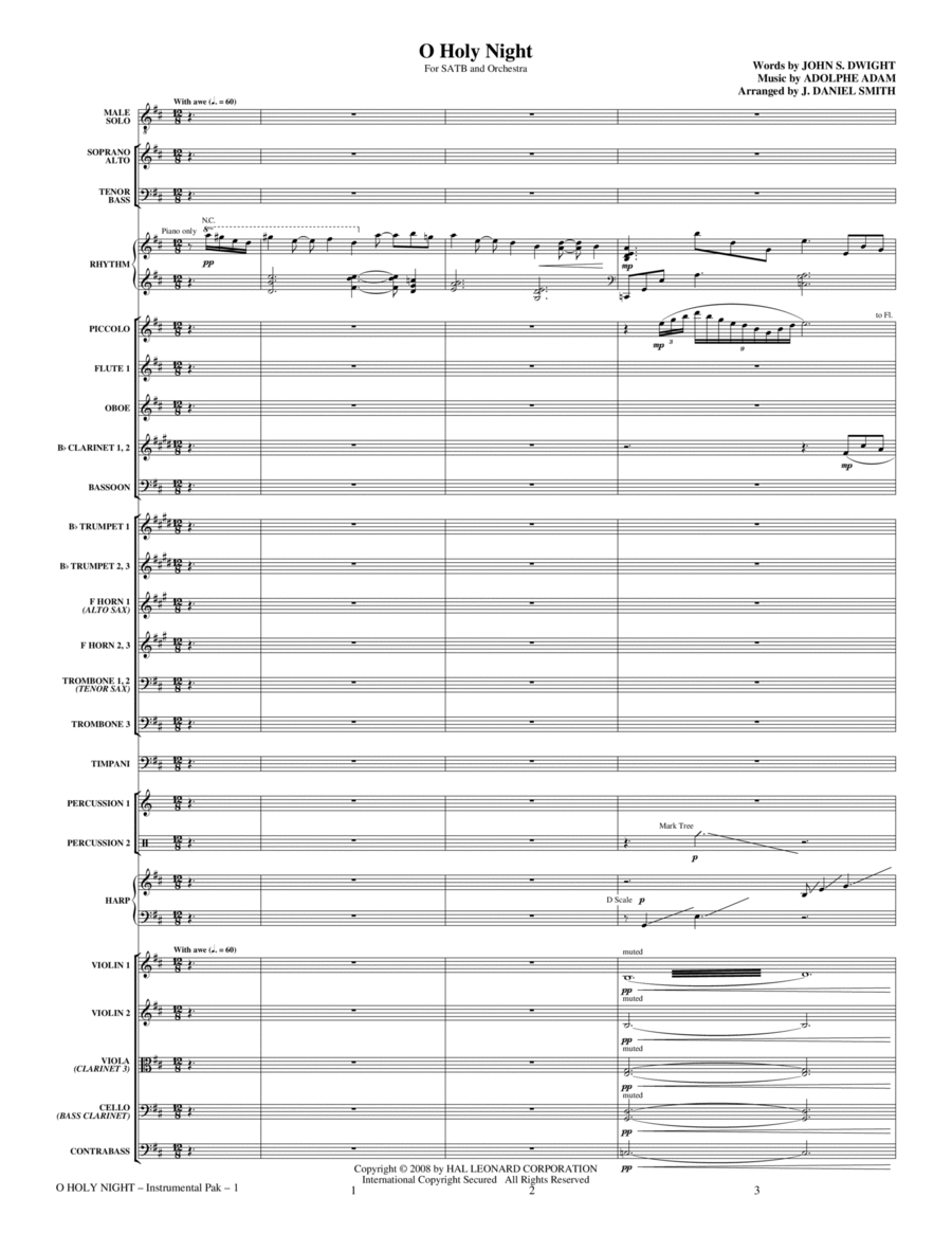 O Holy Night - Full Score Choir scores gallery preview page 1
