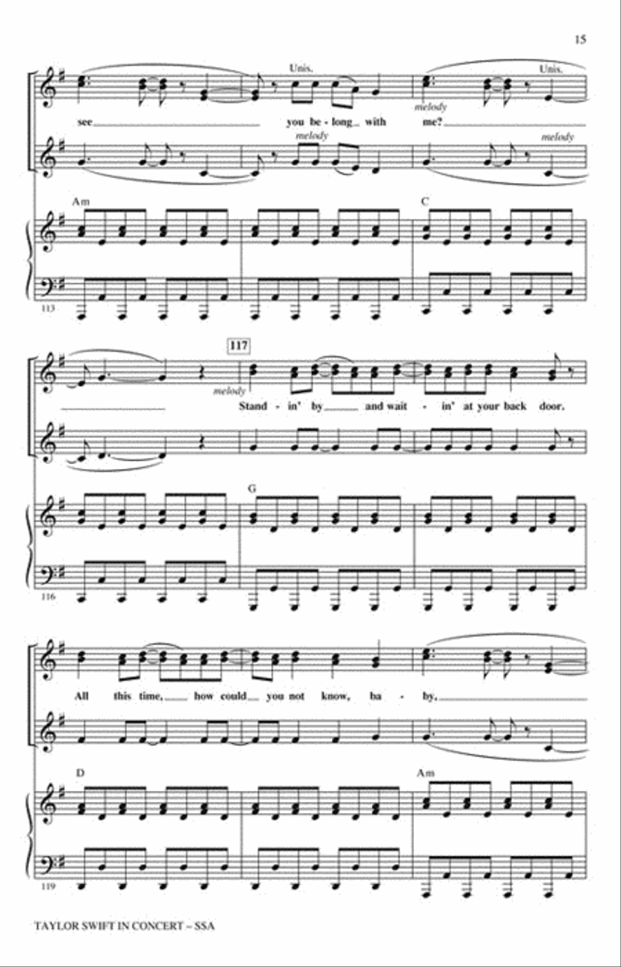 Taylor Swift in Concert SSA scores gallery preview page 5