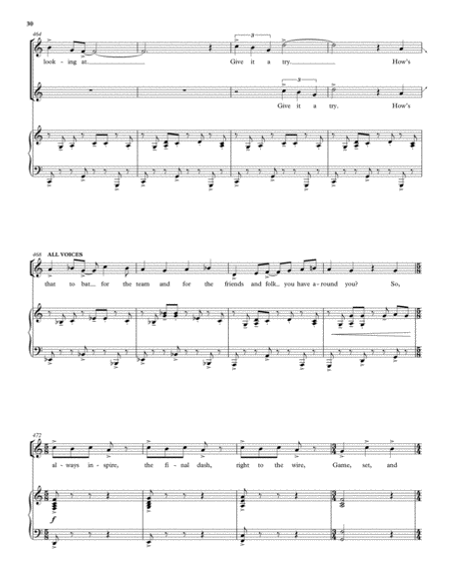 A Sporting Chance Unison Choir scores gallery preview page 11