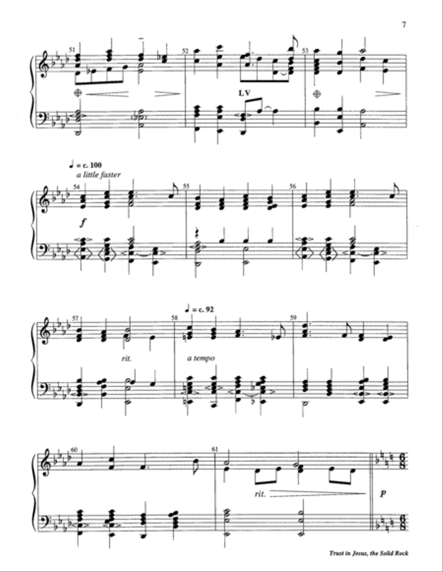 Trust in Jesus, the Solid Rock 5-Octaves scores gallery preview page 16
