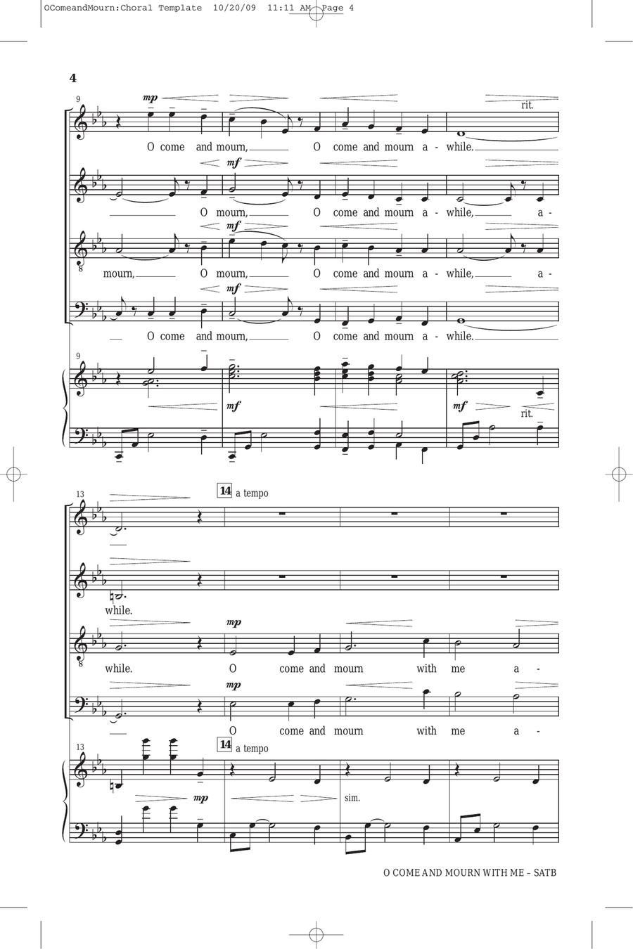 O Come And Mourn With Me Awhile 4-Part scores gallery preview page 2