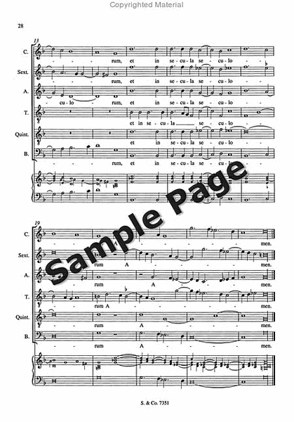 Magnificat A 6 Vocal Score