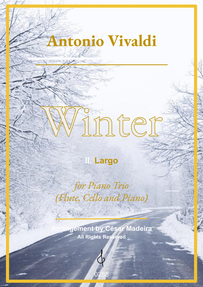 Winter by Vivaldi - Flute, Cello and Piano - II. Largo (Full Score) image number null
