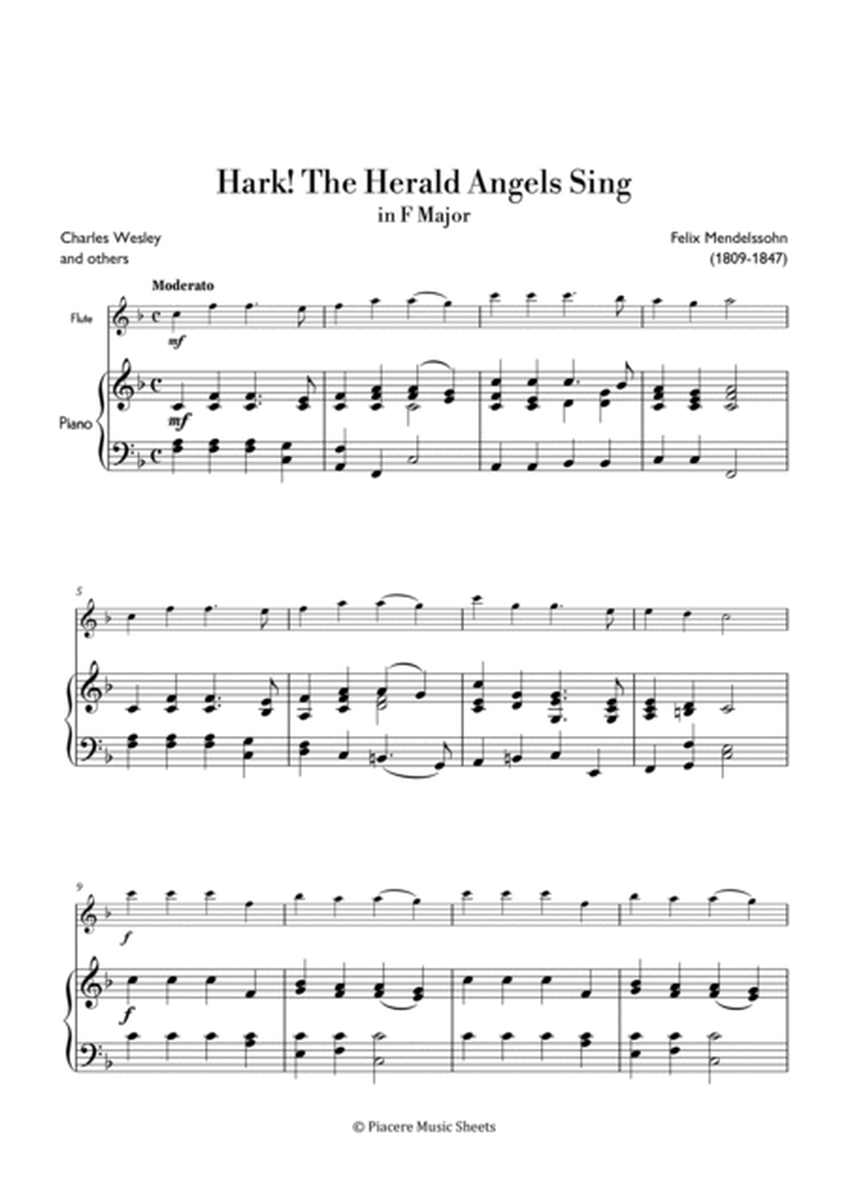 Mendelssohn - Hark! The Herald Angels Sing in F Major - Easy image number null