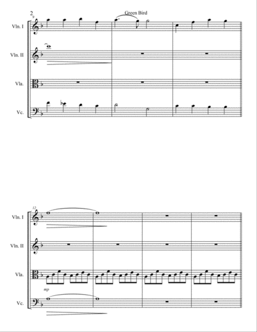 Green Bird String Quartet scores gallery preview page 2
