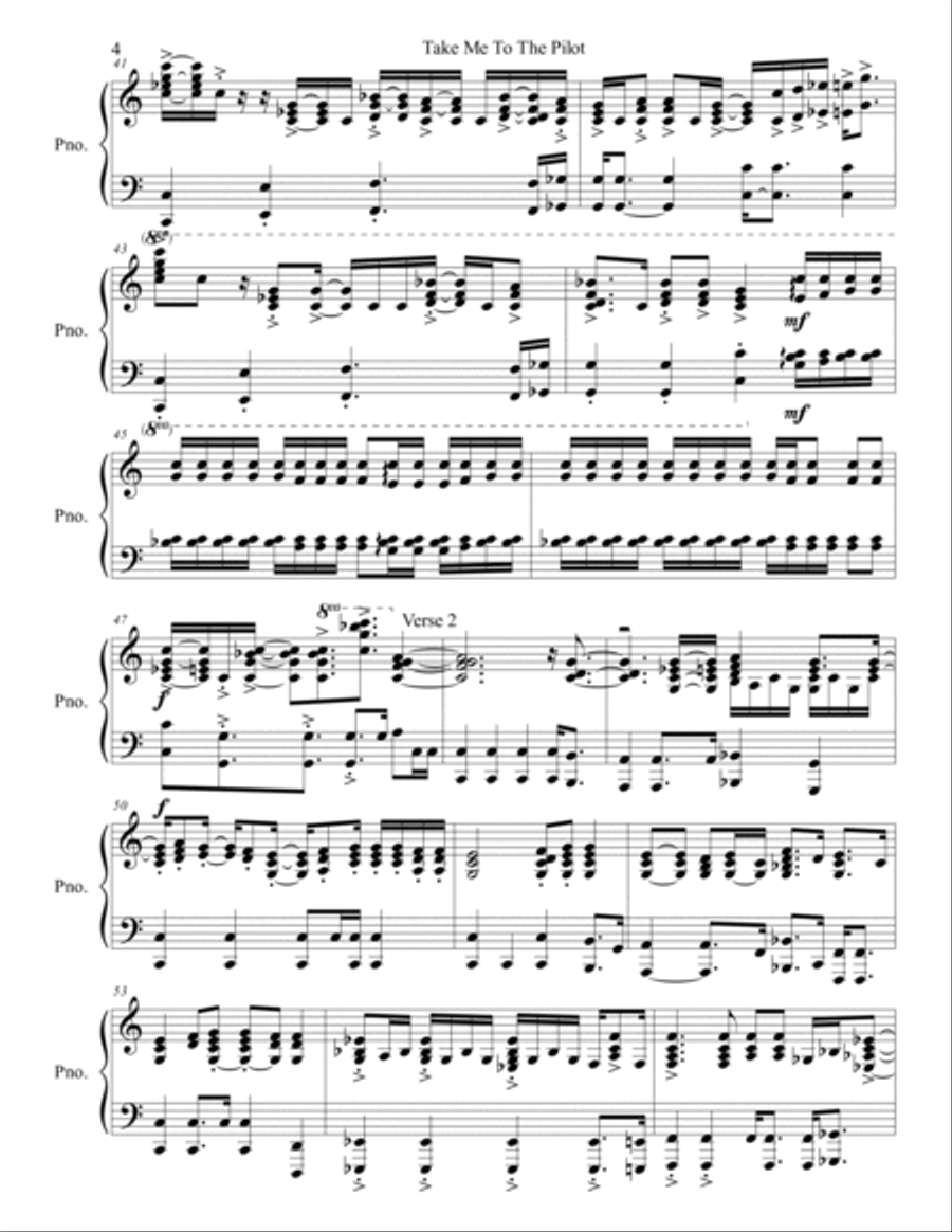 Take Me To The Pilot Piano Solo scores gallery preview page 4
