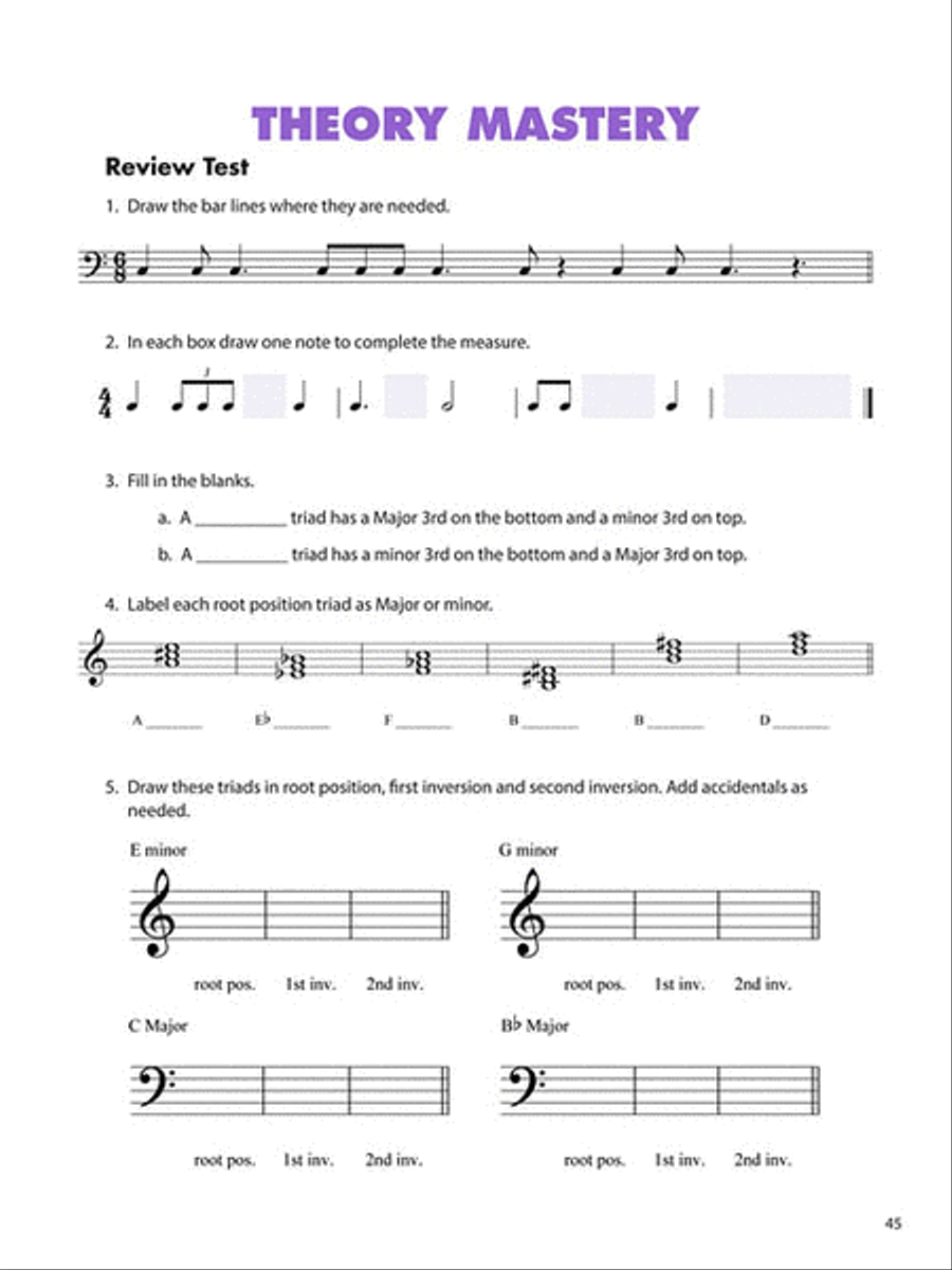 Essential Elements Piano Theory – Level 5