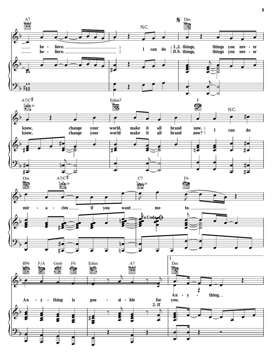Anything Is Possible Piano, Vocal, Guitar scores gallery preview page 3