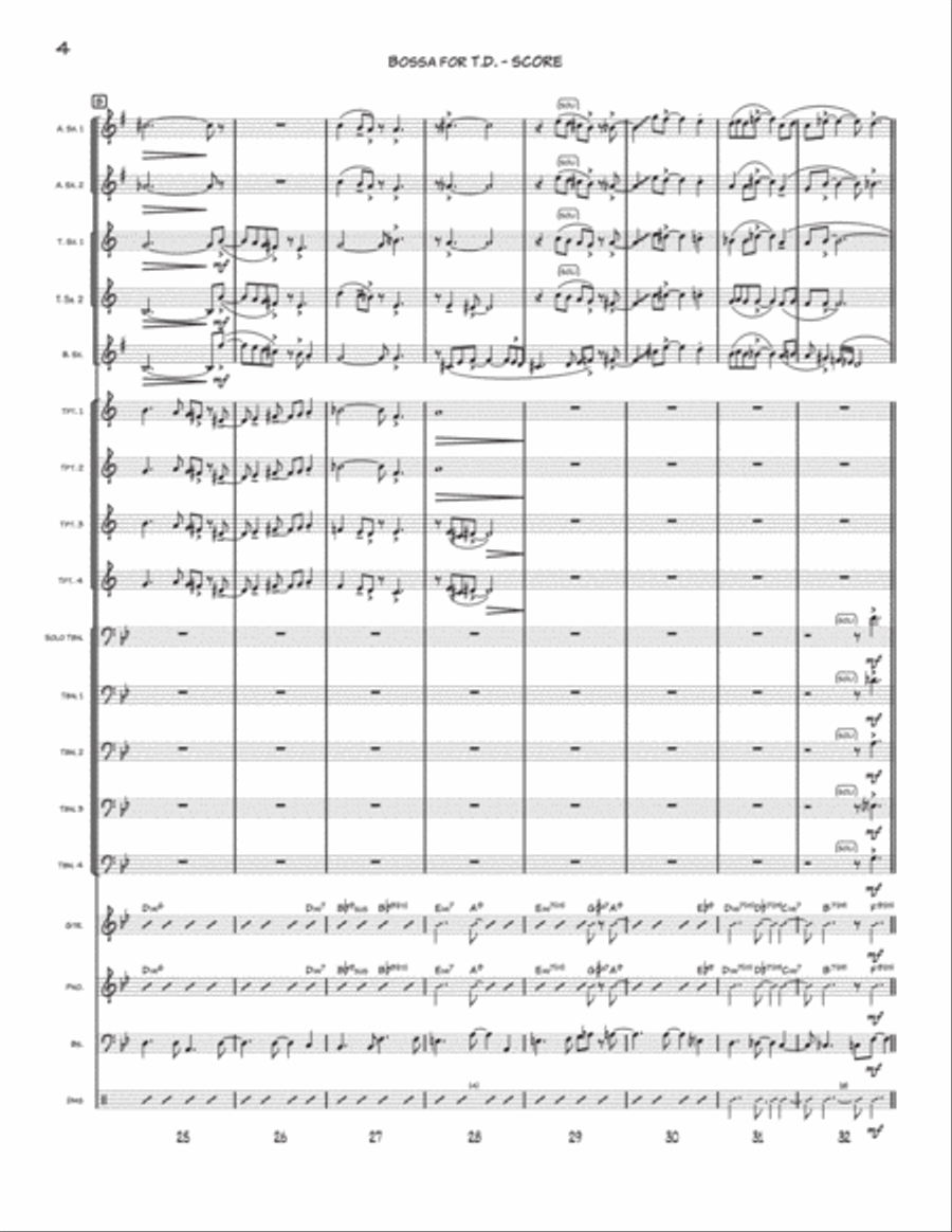 Bossa for T.D. Jazz Ensemble scores gallery preview page 4