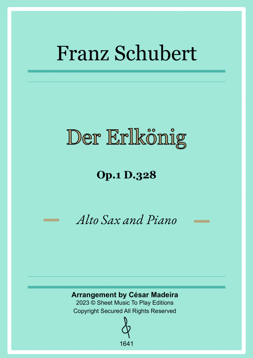 Der Erlkönig by Schubert - Alto Sax and Piano (Full Score and Parts) image number null