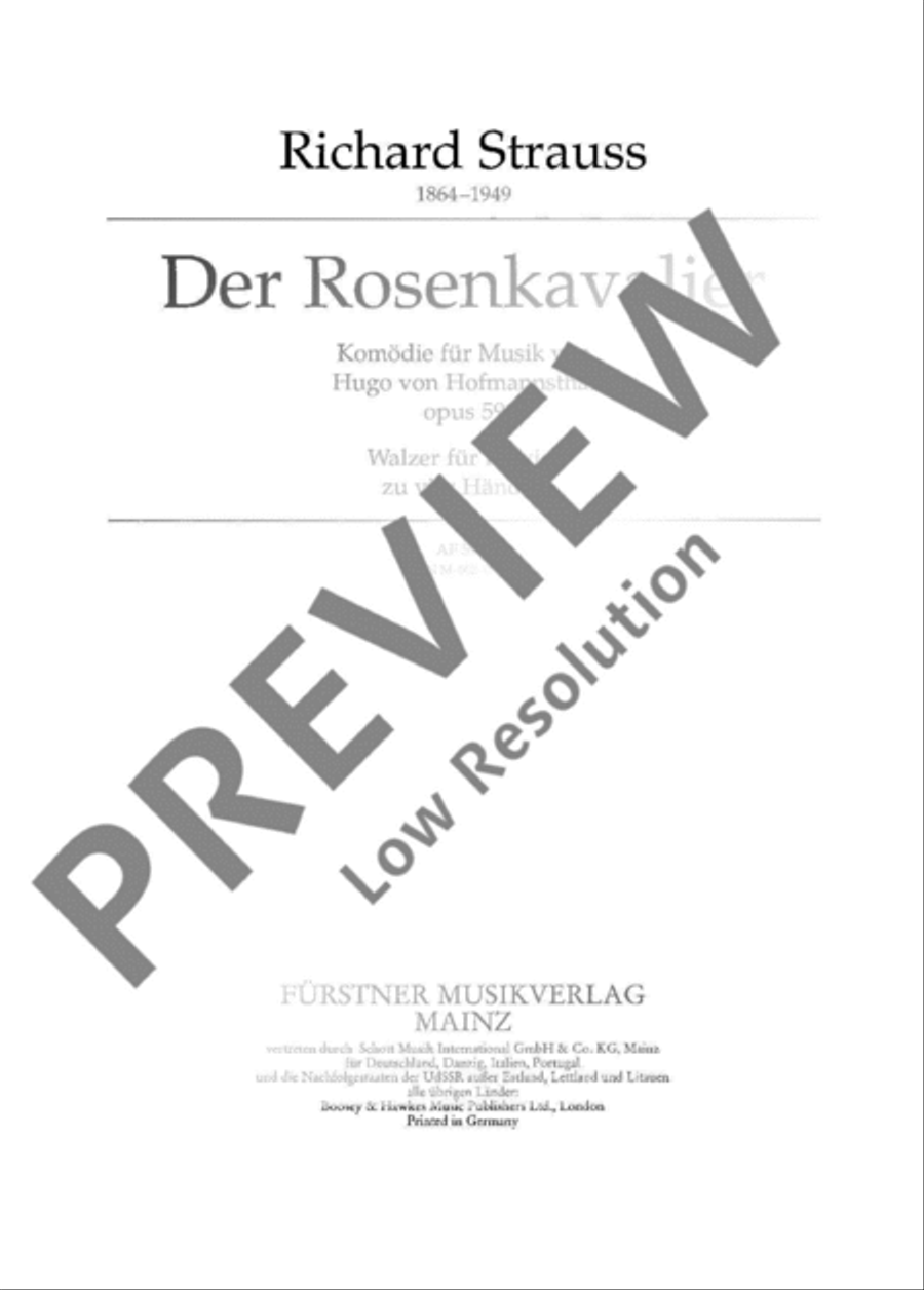 Der Rosenkavalier Piano Duet scores gallery preview page 2