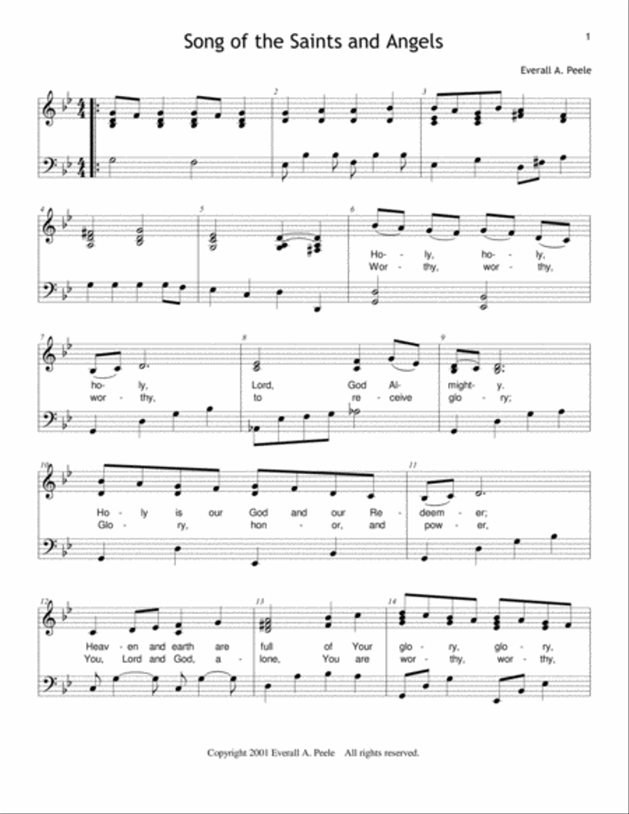 Song of the Saints and Angels Voice scores gallery preview page 1