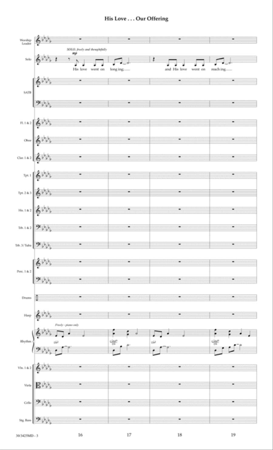 His Love...Our Offering - Orchestral Score and Parts Choir scores gallery preview page 6