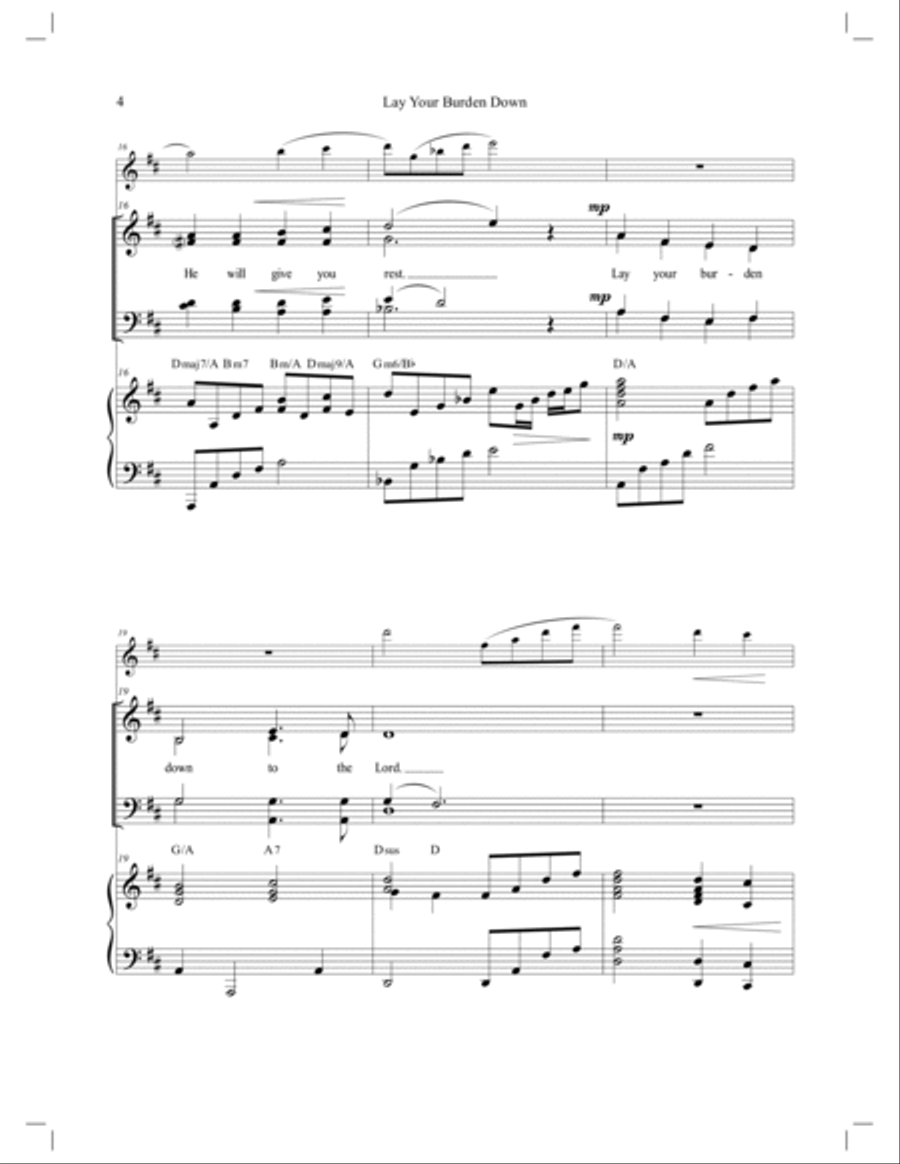 Lay Your Burden Down - SATB Anthem