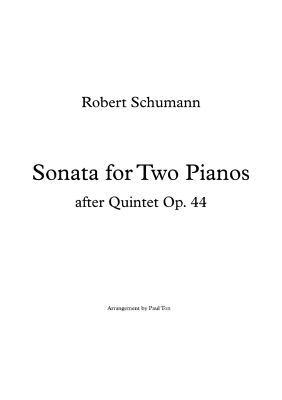 Sonata for Two Pianos (after Quintet Op. 44) 2 Pianos, 4-Hands scores gallery preview page 1