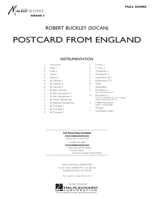 Postcard from England - Conductor Score (Full Score)