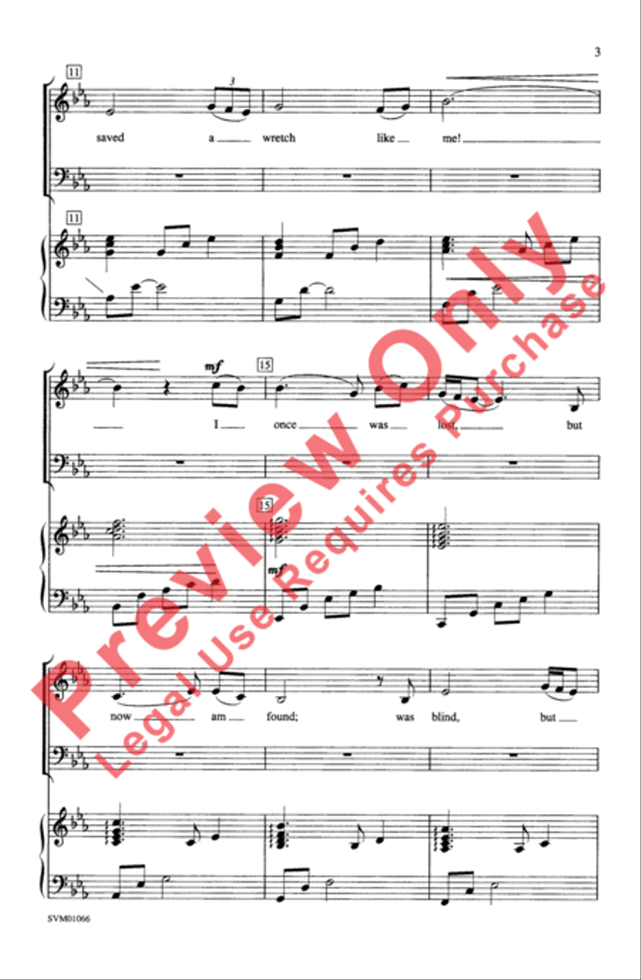 Amazing Grace 4-Part scores gallery preview page 3