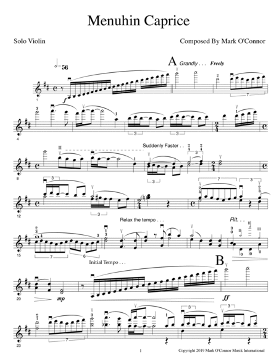 Menuhin Caprice Violin Solo scores gallery preview page 4
