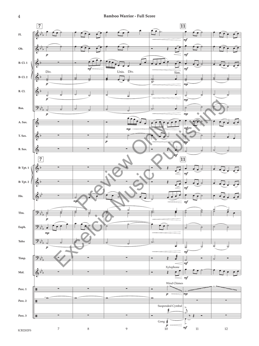 Bamboo Warrior (Score) Concert Band scores gallery preview page 5