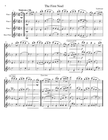 Twenty Christmas Carols for Flute Quartet/Choir image number null