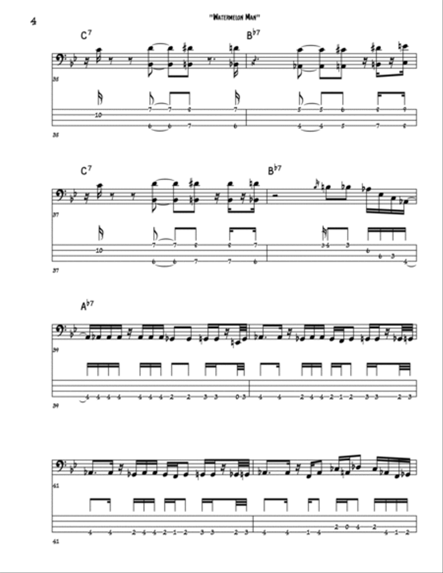 Watermelon Man Bass Guitar scores gallery preview page 4