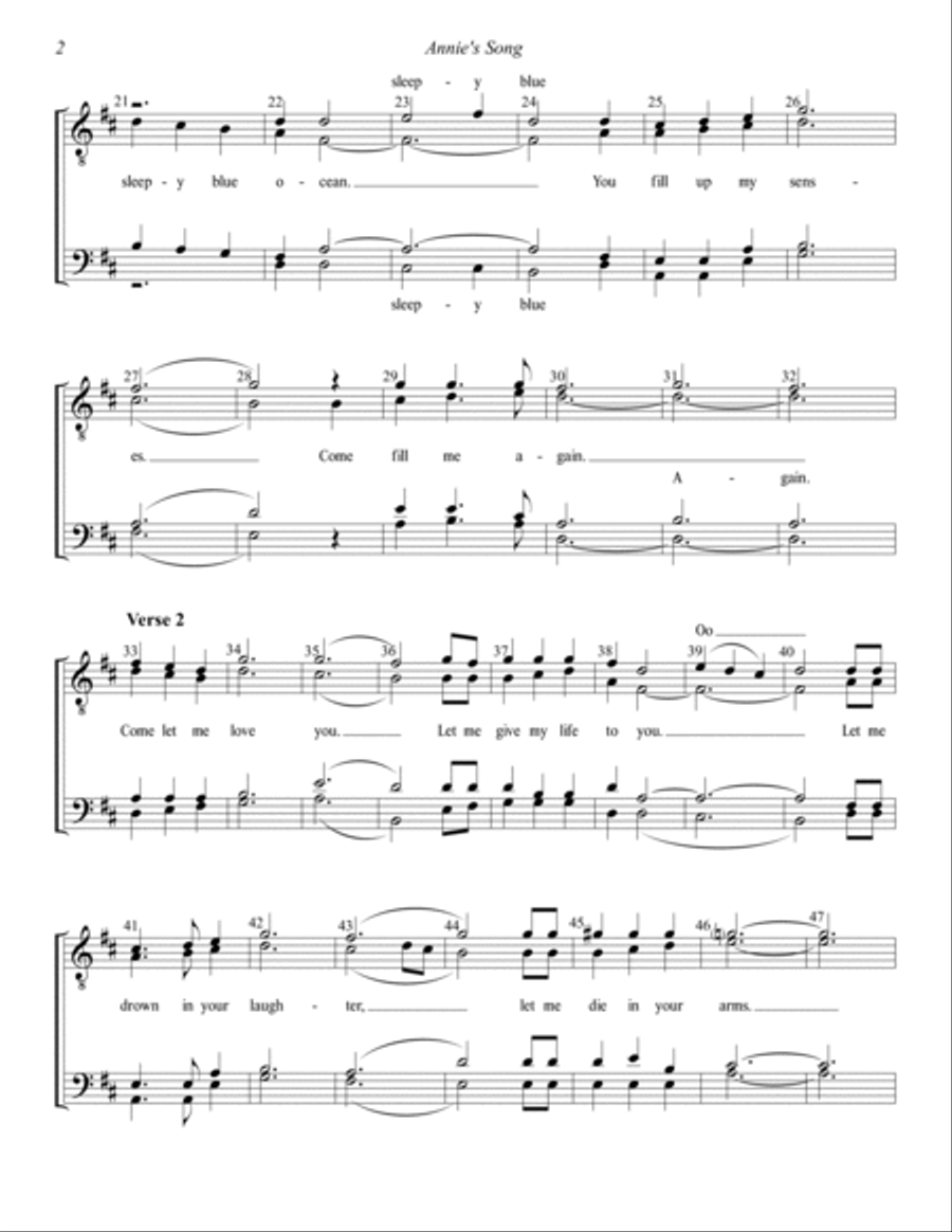 Annie's Song Annie's Song TTBB scores gallery preview page 3