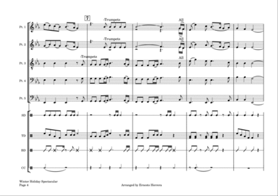 Winter Holiday Spectacular for marching band Marching Band scores gallery preview page 4