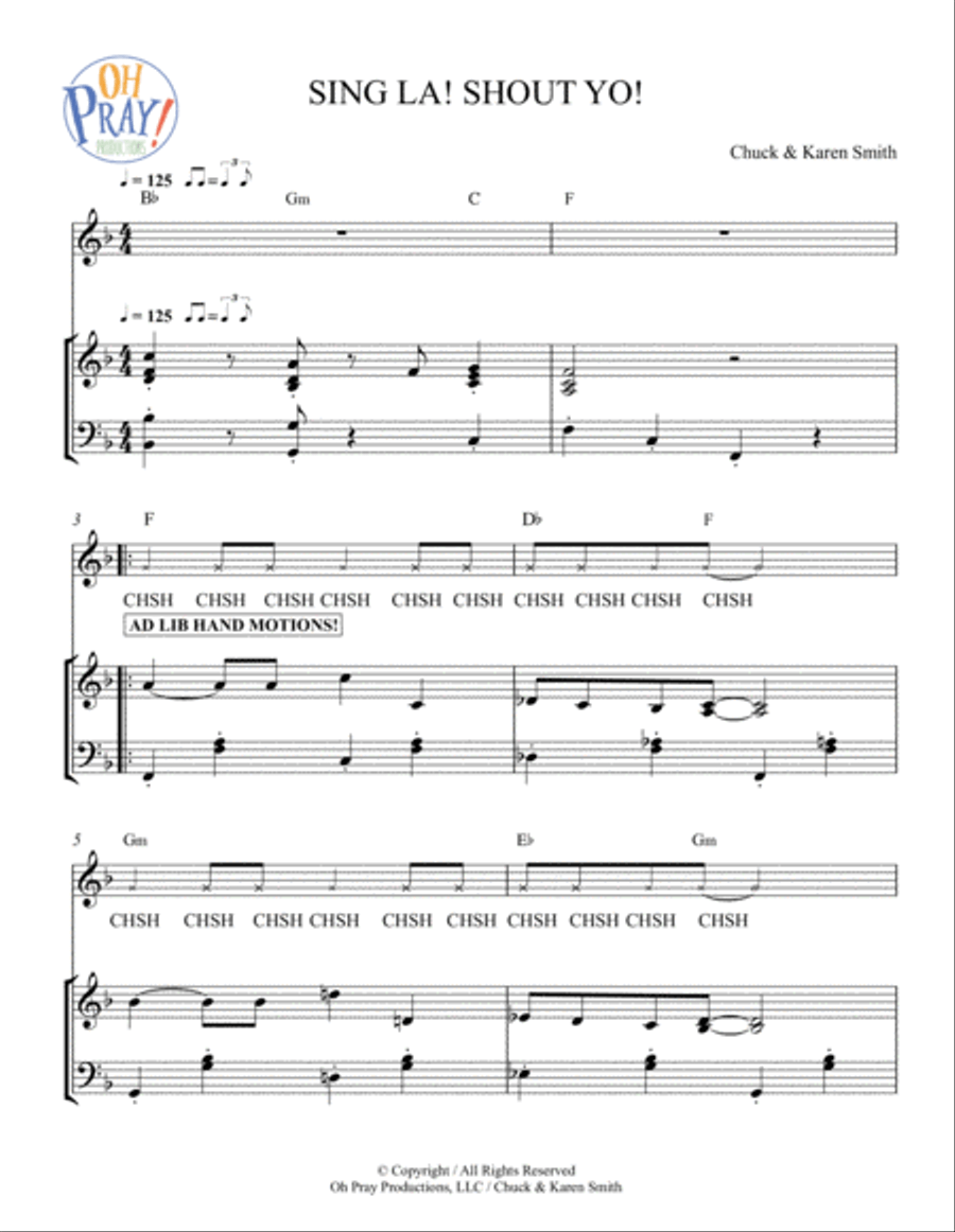 Sing La! Shout Yo! Sing La! Shout Yo! Voice scores gallery preview page 2